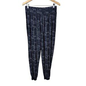 H&M Basic Line Boho Print Navy SOft Knit Joggers Size Large